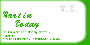 martin boday business card